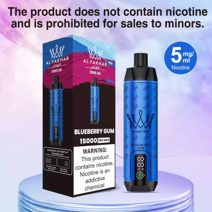 AL FAKHAR 15000 Züge F18S Blaubeere Kaugummi Geschmack, 22ml E-Liquid, 5mg Nikotin – Bestseller 2025, Lieferung in 5-7 Tagen, Günstig im Einzelhandel (3)