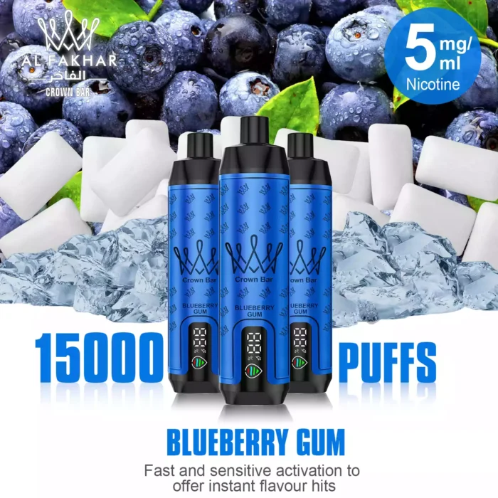AL FAKHAR 15000 Züge F18S Blaubeere Kaugummi Geschmack, 22ml E-Liquid, 5mg Nikotin – Bestseller 2025, Lieferung in 5-7 Tagen, Günstig im Einzelhandel (4)