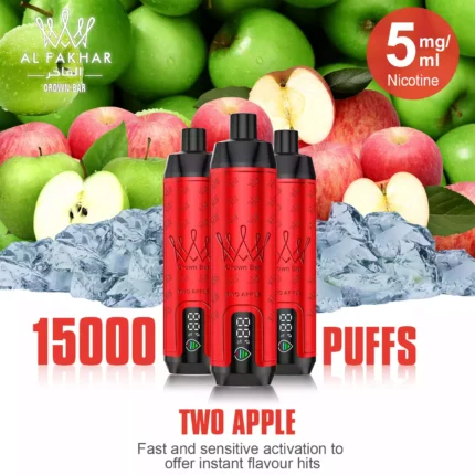 AL FAKHAR 15000 Züge F18S Doppelapfel Geschmack, 22ml E-Liquid, 5mg Nikotin, 0.6 Mesh Coil – Bestseller 2025, Günstig im Einzelhandel, Lieferung in 5-7 Tagen (1)