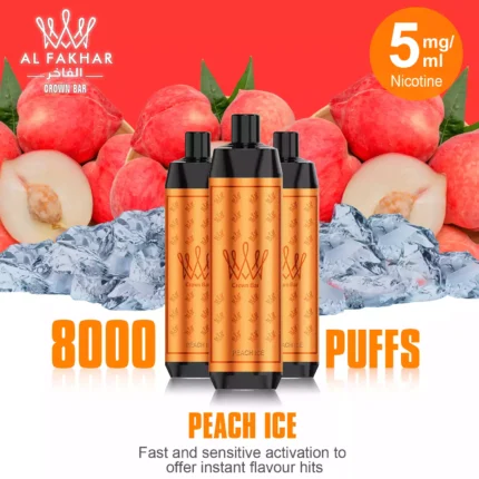AL FAKHAR 8000 Züge F18 – Pfirsich Eis Einweg E-Zigarette, 18 ml E-Liquid, Günstiger Einzelhandel mit schneller Lieferung in 5 bis 7 Tagen (5)