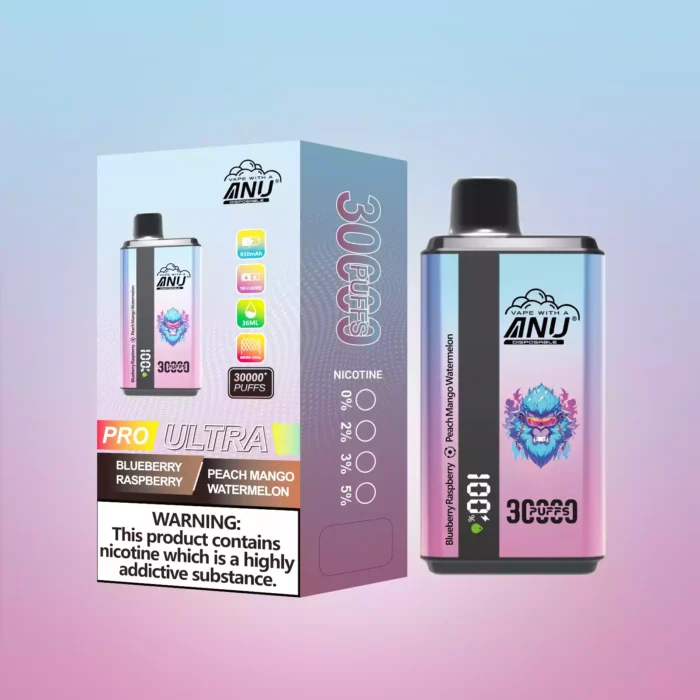 ANU 30000 Züge Einweg E-Zigarette – Bestseller 2025 mit Blaubeere Himbeere & Pfirsich Mango Wassermelone, Lieferung in 5 bis 7 Tagen (1)