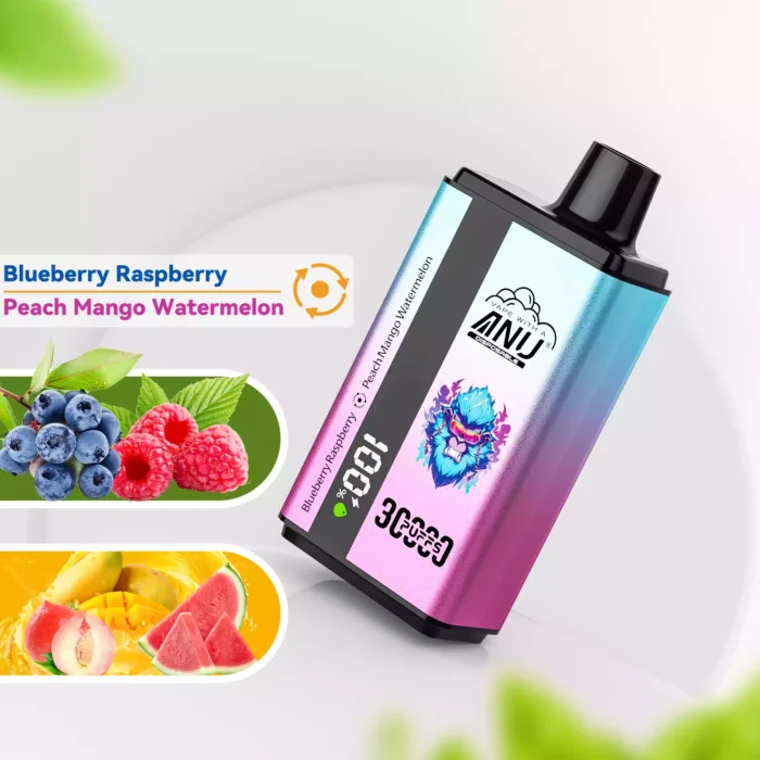 ANU 30000 Züge Einweg E-Zigarette – Bestseller 2025 mit Blaubeere Himbeere & Pfirsich Mango Wassermelone, Lieferung in 5 bis 7 Tagen (2)