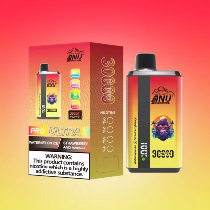 ANU Einweg E-Zigarette 30000 Züge – Wassermelone Eis & Erdbeere und Mango – Wiederaufladbar & Nikotinstärken bis 5% – Europas Bestseller 2025 mit günstigen