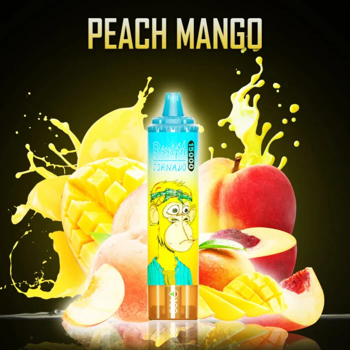 RandM Tornado 15000 Züge Peach Mango Flavor,Rechargeable, Mesh Coil, 25ml E-Liquid,Günstig im Einzelhandel,Lieferung in 5-7 Tagen (3)