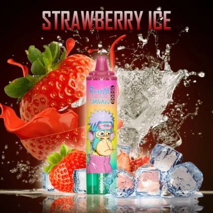RandM Tornado 15000 Züge – Erdbeere Eis, 0-5% Nikotinsalz, 850mAh Akku, 25ml E-Liquid,Bestseller 2025,Einzelhandelspreis, Lieferung in 5-7 Tagen (3)