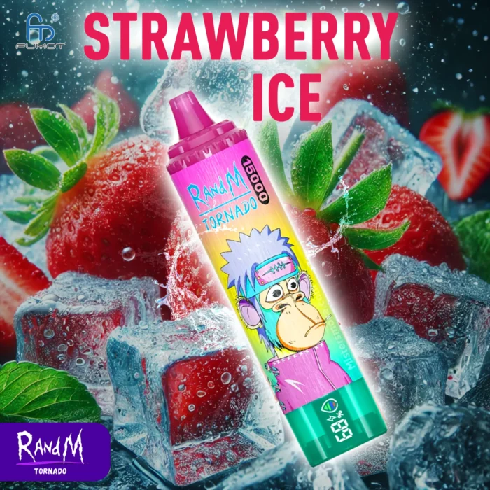 RandM Tornado 15000 Züge – Erdbeere Eis, 0-5% Nikotinsalz, 850mAh Akku, 25ml E-Liquid,Bestseller 2025,Einzelhandelspreis, Lieferung in 5-7 Tagen (5)