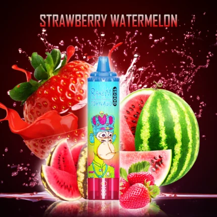 RandM Tornado 15000 Züge – Erdbeere Wassermelone, 25ml E-Liquid, Mesh Coil, Wiederaufladbarer Akku, Einzelhandel, Günstiger Preis, Lieferung in 5-7 Tagen (1)