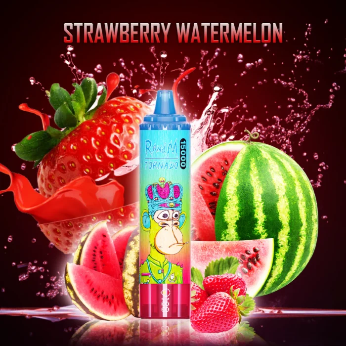 RandM Tornado 15000 Züge – Erdbeere Wassermelone, 25ml E-Liquid, Mesh Coil, Wiederaufladbarer Akku, Einzelhandel, Günstiger Preis, Lieferung in 5-7 Tagen (1)