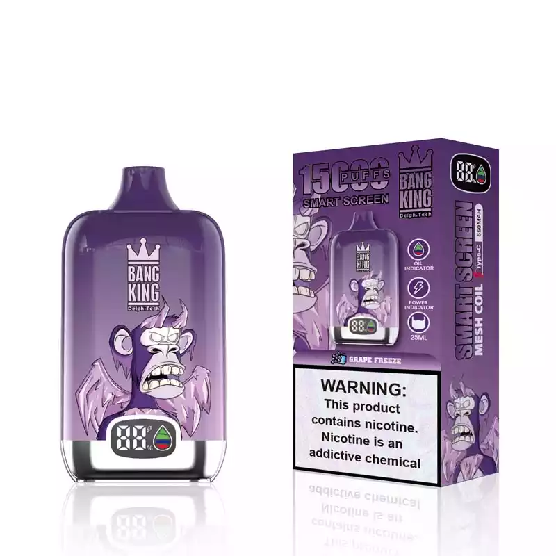 Bang King 15K Smart Screen 15000 Puffs Vape GRAPE FREEZE Bang King 15K
